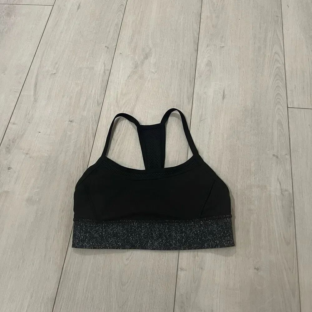 Lululemon Fit Physique Bra Black Suited Print White Black Size 6
